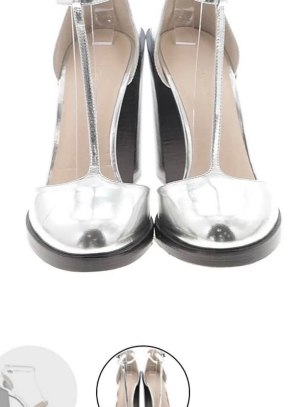 3.1 Phillip Lim - Silver T-Strap Platform Heels